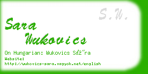 sara wukovics business card